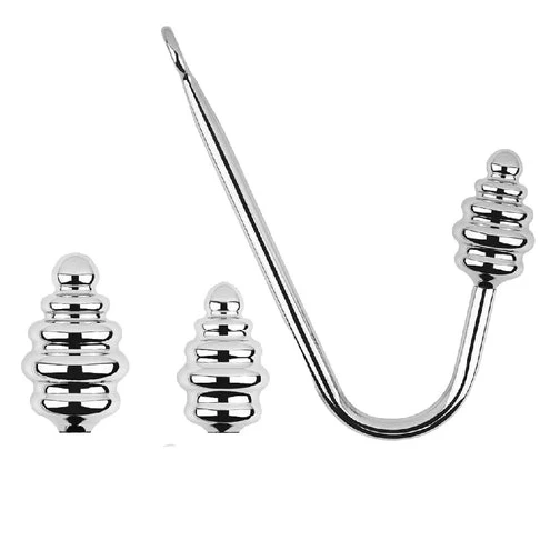 8826 Anal Set GreatBenefit Screw-in Ribbed Hook 0705